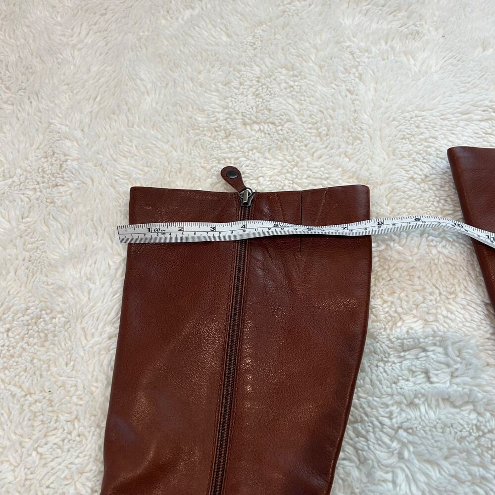 Geox Womens VTG Brown Leather Knee High Heel Boots Boho Chic Western Cowboy 9 - Picture 3 of 8